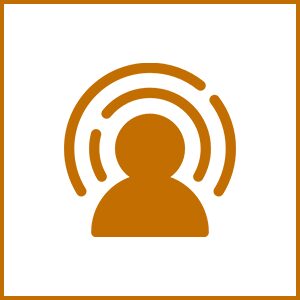 Person icon with radiating signal lines.