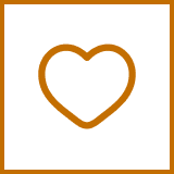 Simple orange heart outline on white background.